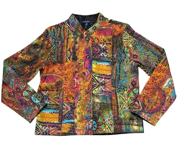 Chadwick's Vtg Chadwick’s Boho Jacket Blazer Cardigan Reversible Graffiti 6 Petite 6P New