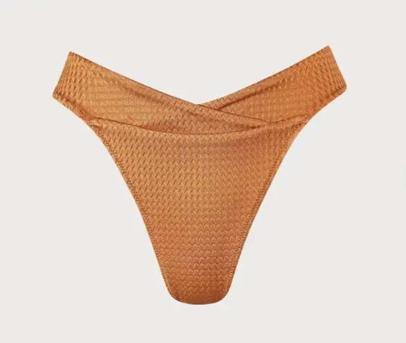 BERLOOK Caramel V Cut Jacquard Bikini Bottom ONLY 59 Orange Size L