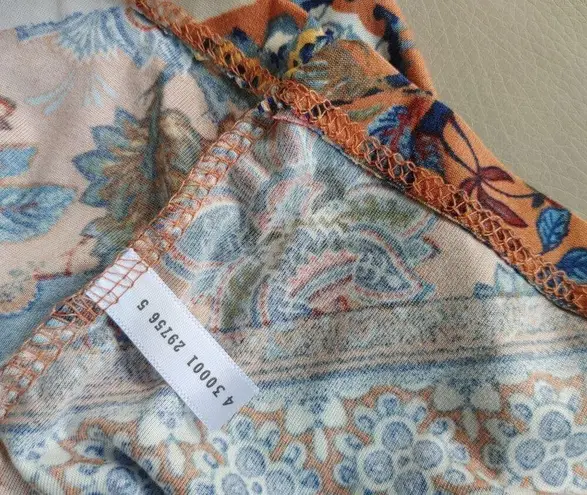 Bobby Brooks Dress XL Knee High Patchwork Boho Paisley Peasant Stretchy Soft