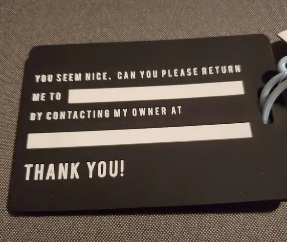 3/$15 Path Luggage Black Tag Born to Roam