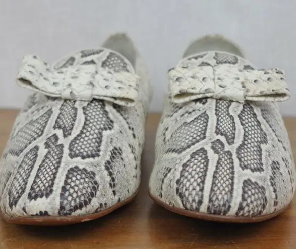 Pertini Spanish Made Snake Print Leather Flats Size 41 Gray