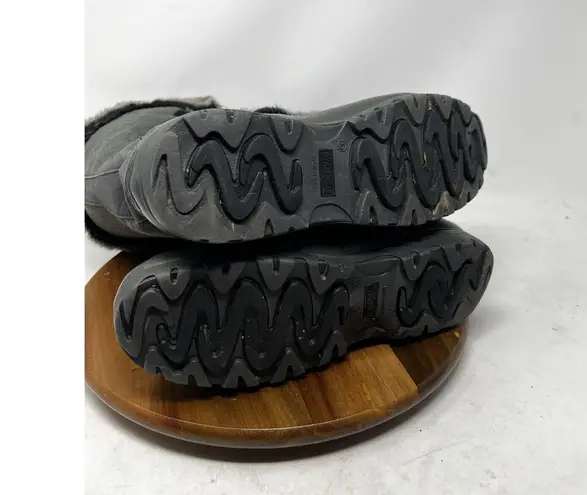 Khombu Snow Boots Womens Faux Fur Lining Grey Winter Lace Up Size 10 M