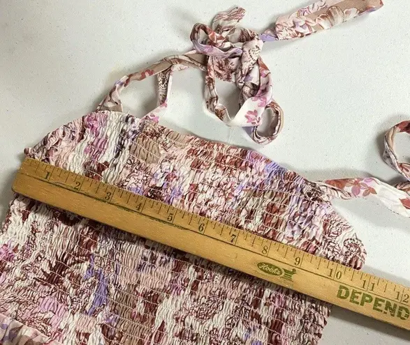 No Comment Women’s floral smocked tie shoulder midi dress small