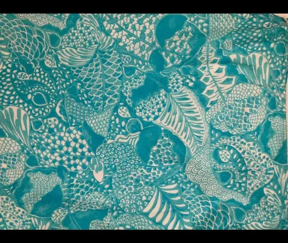 Island Republic Womens 100% Cotton Wrap Lined Skirt Size 12 Turquoise & White