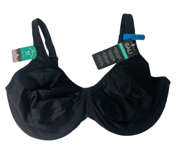 Bali Passion for Comfort Black Minimizer Bra 34DDD (34F) Underwire Full Coverage