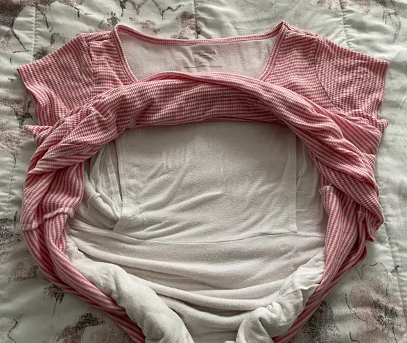 Motherhood Maternity Nursing Striped Red & White Tee, size S