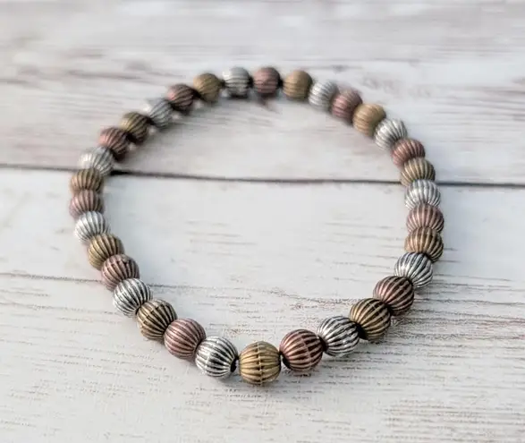 Vintage Tri Color Balls Stretch Bracelet