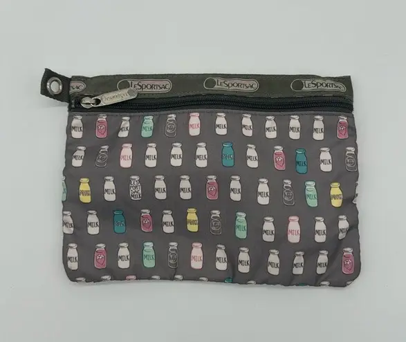 LeSportsac Small Bag - Gray with Milk Bottles - 8.75” X 6.5”