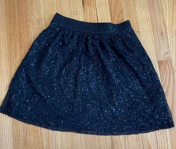 Cynthia Rowley Sequined Skirt‎ 2 black skirt Black Sequins Sparkle Date Night Taylor Swift Eras - Image 1