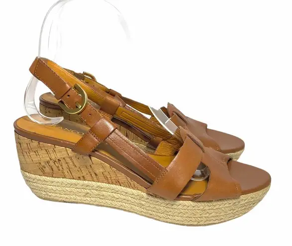 Franco Sarto  Polka Open Toe Wedge Cork Espadrille Sandals Size 7.5.