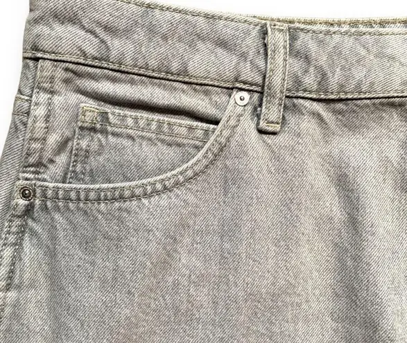 Mango MNG Skirt Gray Denim Micro Mini Straight Fit Cotton Jean Size Medium