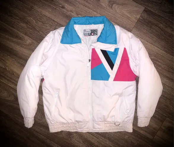 Women’s Vintage Ski Jacket Medium/Large Ski Lion White
