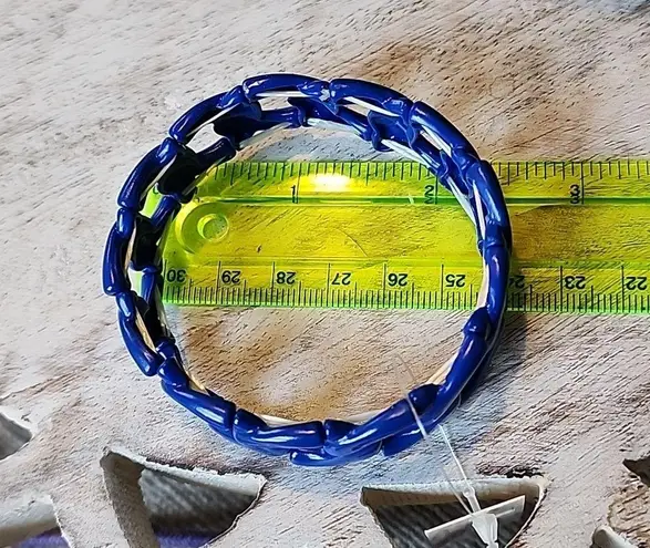 2 Chain Link Stretch Bracelet Set Red and Blue New