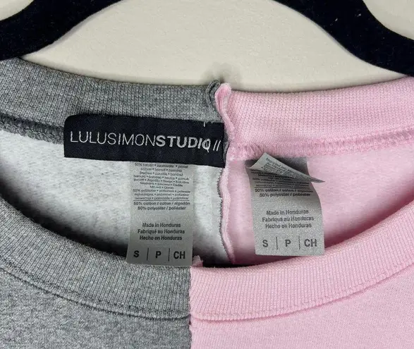 Lulu Simon Studio Unique Tennis Club Country Club Cropped Sweatshirt Size Small Pink