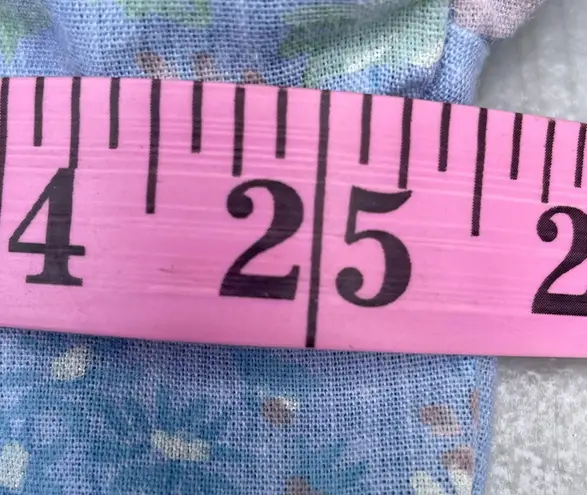 Vintage 80s Floral Blue Button Up Blouse Size 24W