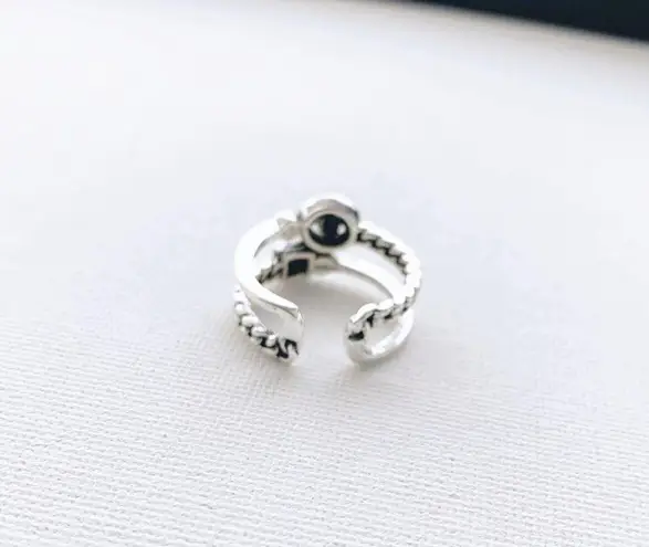 Smiley Face Silver Ring
