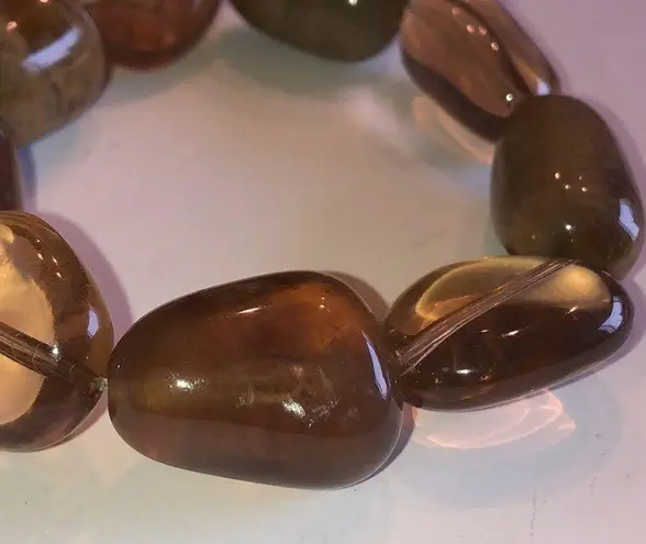 2 Boho Stretchy Brown & Neutral Beaded Bracelets