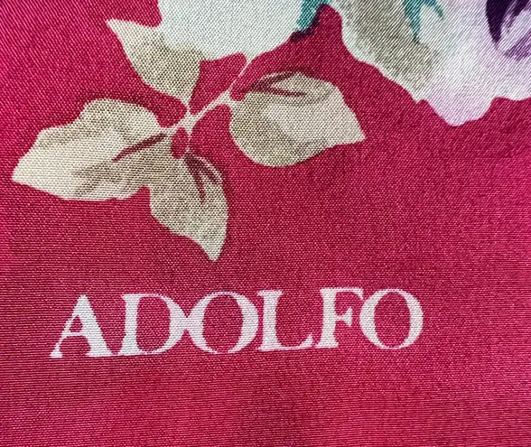 Adolfo VINTAGE: | ladies floral print silk scarf