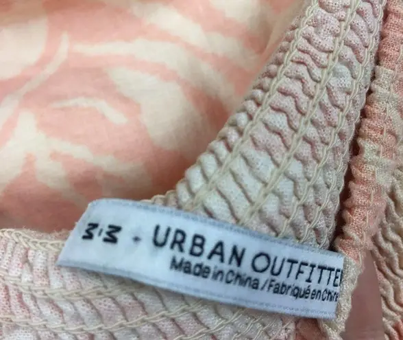 Urban Outfitters  Strapless Linen Pink Zebra Slit Midi Dress Medium