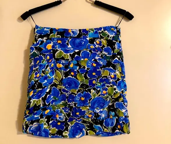 ZARA BLOGGER'S FAVE!  Printed Co-Ord Blue Floral Mini Skirt