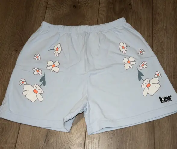 Samii Ryan NIP BSR x  Blue Flower Loungewear Sweat Shorts Size Small