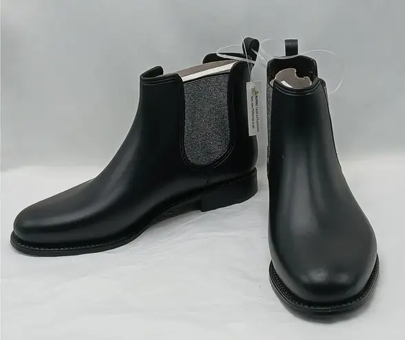Ferrera Couture By Henry Ferrera Marsala Bling Chelsea Rain Boots Women 7 Black