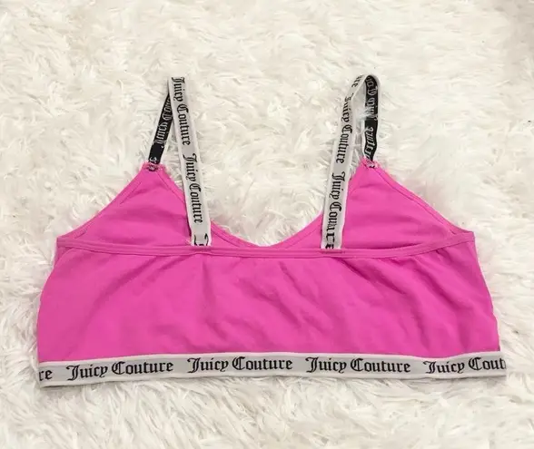 Juicy Couture  Logo Band Keyhole Bralette Hot Pink XL