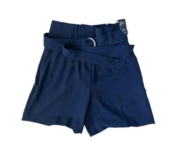 New York & Co. Blue Belted High Waist Shorts Size 4 NEW