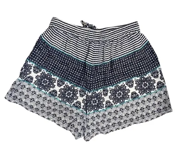 Seafolly Beach Shorts Blue and White Size S Coverup Shorts