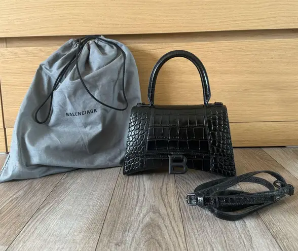 Balenciaga Crocodile Hourglass Small Handbag