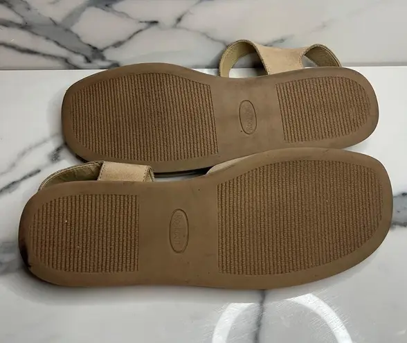 Rockport | Women's Minimalist Beige Leather Outdoor Comfort Strap Sandals Sz 10 Brown