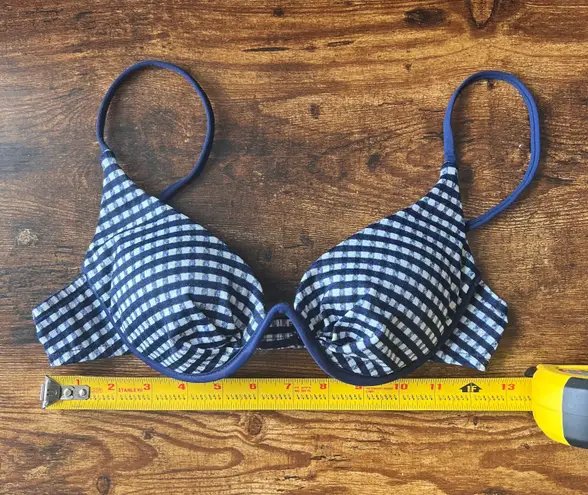 Sirena Vintage Blue & White Gingham Underwire Padded Bikini Top