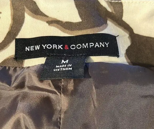 New York & Co. 5 for $25| NY Company Size M Floral Jacket Brown 3/4 sleeve Button Snap NWT