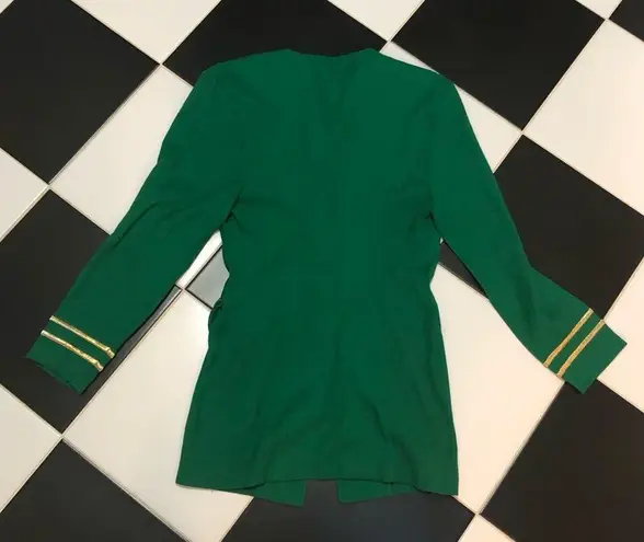 Vintage 80s Bachio Embroidered Stars Long Blazer Jacket Ringleader Leprechaun M Green Size M