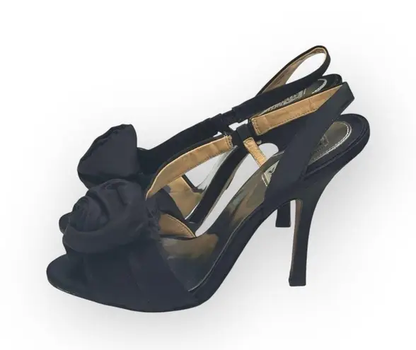 Badgley Mischka β Rosette Stiletto Heeled Sandals β Black β 8M β Cocktail Attire