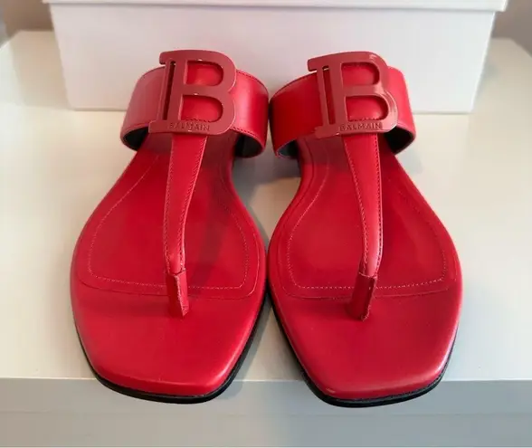 Balmain Fuchsia Logo Thong Sandal Size 36 - NIB
