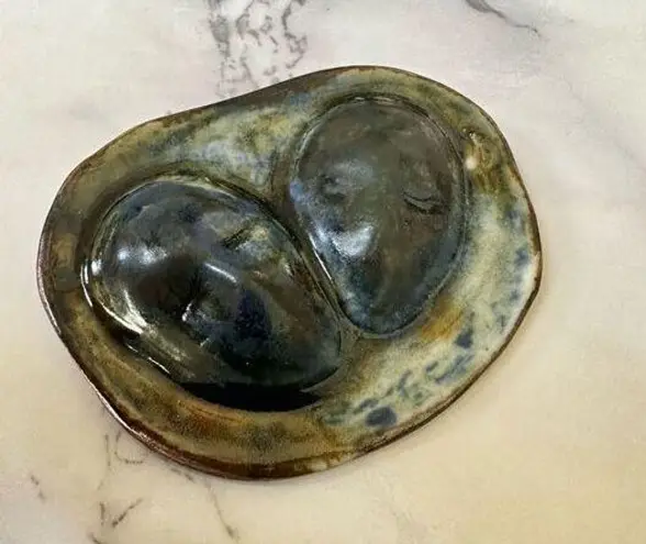 Gacrarski hand painted faces brooch