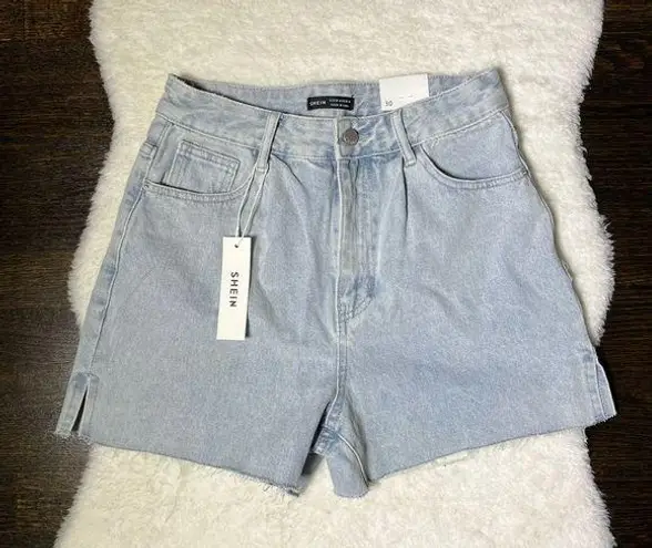 SheIn NWT  High Rise Light Wash Jean Shorts