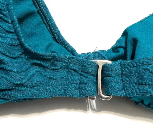 Mossimo Textured Bow Front Bralette Bikini Top Tropical Teal NWOT M Size M