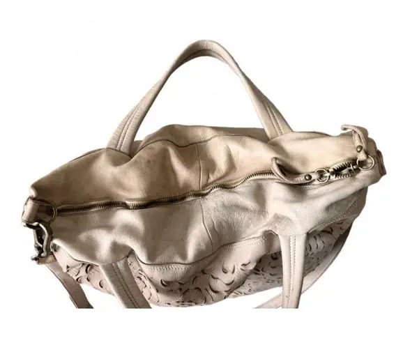 Vintage Errelleventidue Italian Leather Lazer Cut XL Handbag