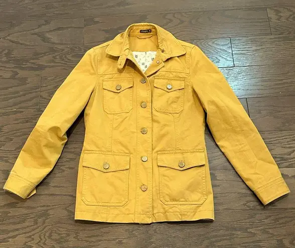 J. McLaughlin  Classic Twill Cargo Utility Jacket in Mustard Yellow Size XS