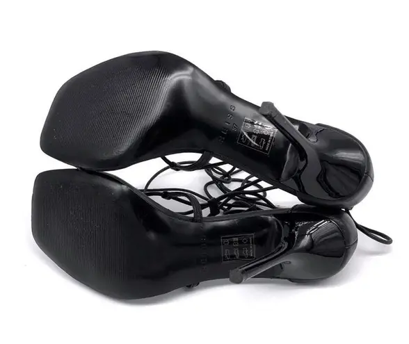 Reiss Kali High Leather Strappy Wrap Sandals Black 37 (6)