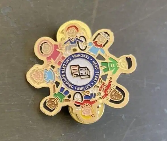 Head Start is Building Families Teaching Children School Teacher Education Pin Gold