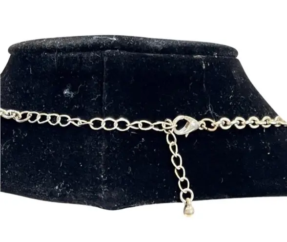 Silver Tone Sand Dollar Medallion Bib Statement Necklace Dangle Earrings Set