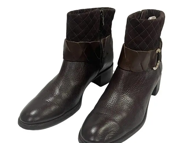 Brighton  Johnny Women’s  Brown Woven Leather Booties Size 10 M