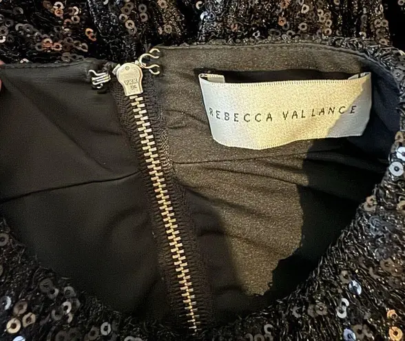 Rebecca Vallance Black Bow Sequin Long Sleeve Mock Neck Mica Mini Dress US 6