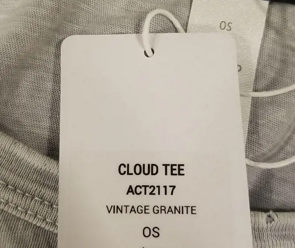 💕AVOCADO💕 Cloud Tee ~ Front Knot High Low Hem 100% Cotton Grey Acid Wash NWT Gray Size M