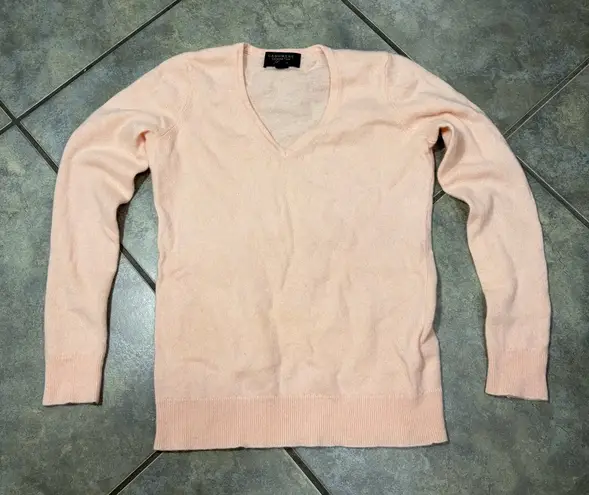 Charter Club Women's Sweater V-Neck Cashmere Ladies Blush Creme Sz XS Casual
