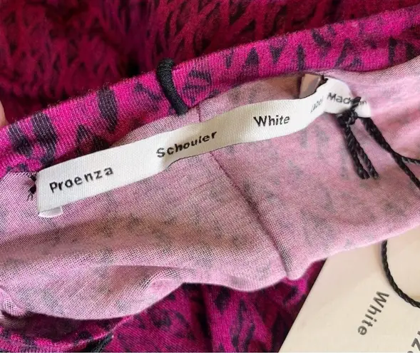 Proenza Schouler WHITE LABEL Jersey Crewneck Shirt Magenta and Black Size S NWT