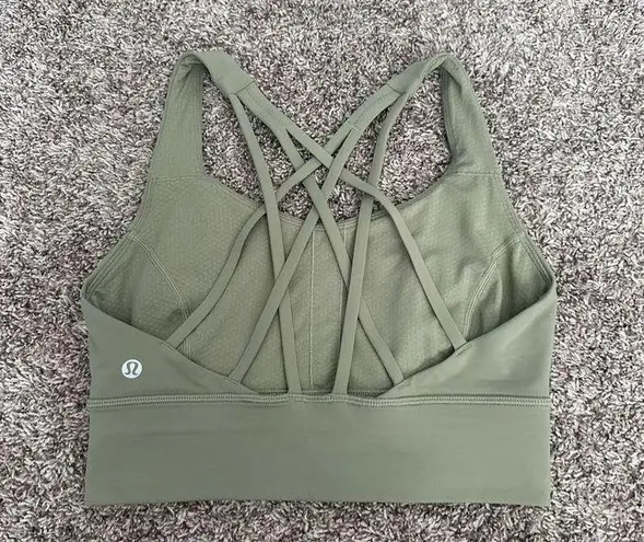 Lululemon  Free To Be Serene Sports Bra Longline Sage Green Size 6 Gym Strappy